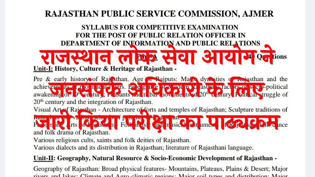 Public Relations Officer Syllabus 2025